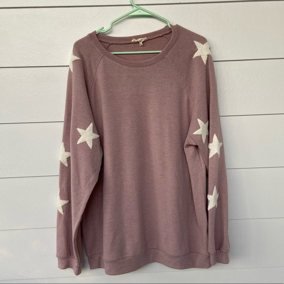 Easel Mauve Star Sweater Large - Picture 2 of 6